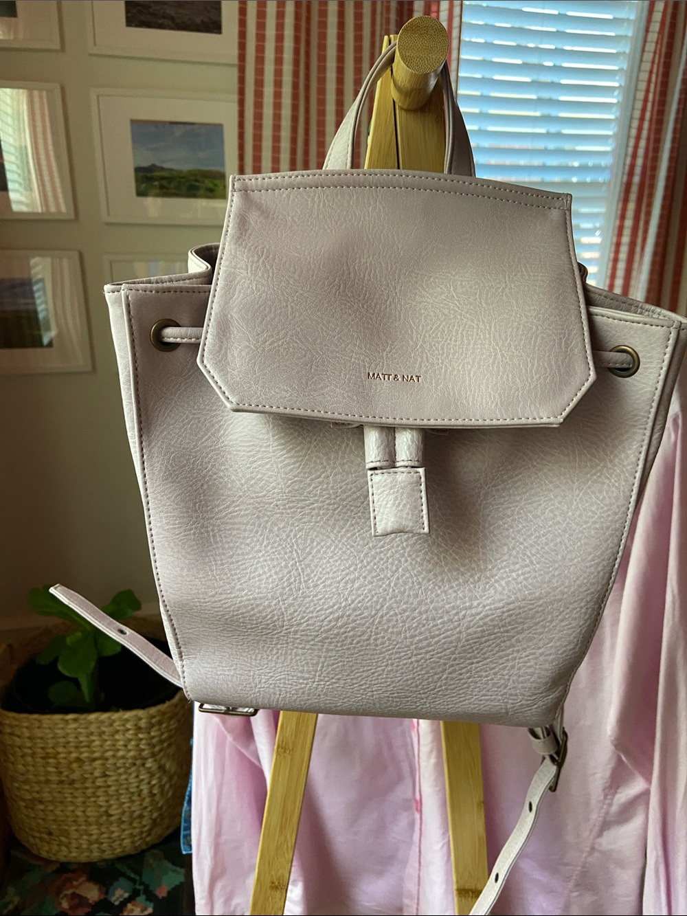 Matt & Nat Pale Pink Vegan Leather Backpack